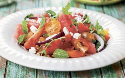 Recette : salade de tomates et de melon d’eau