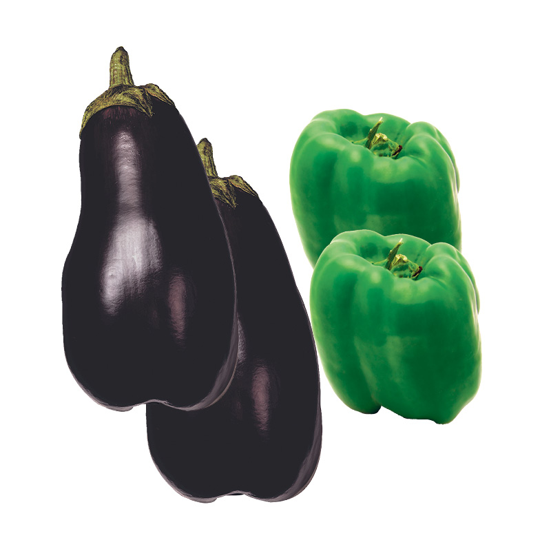 aubergine-poivron-vert